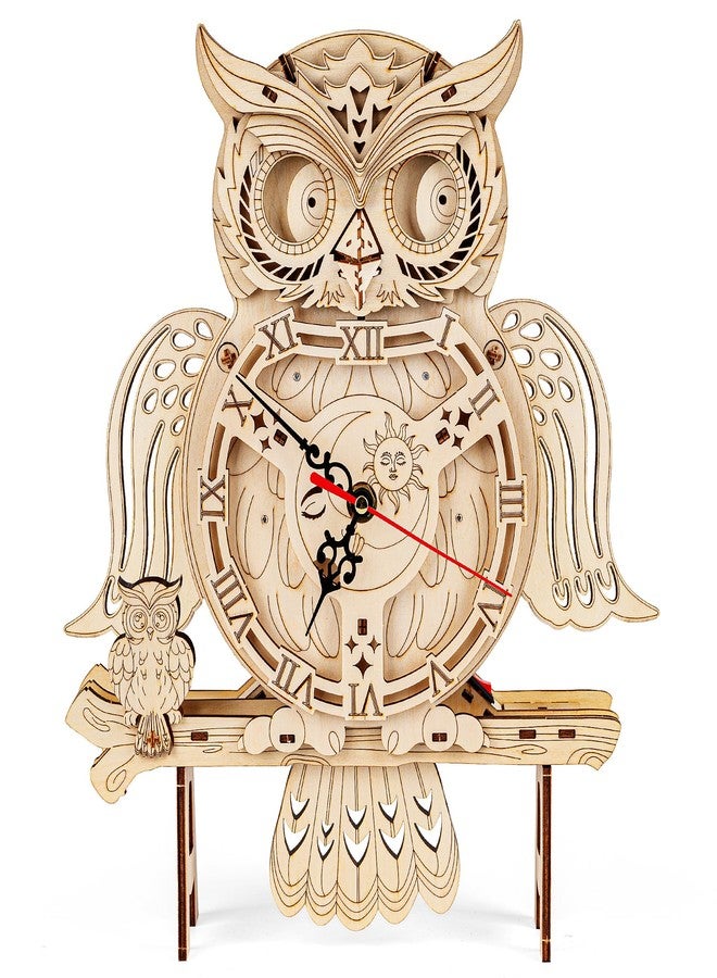 SYNARRY Wooden 3D Puzzles for Adults Model kit Owl Clock - Mechanical Model Building Kit DIY Hobbies for Kids Teens Men Women 126PCS Puzzle Craft Gift Home Decor for Easter/Valentines Day - Image 1